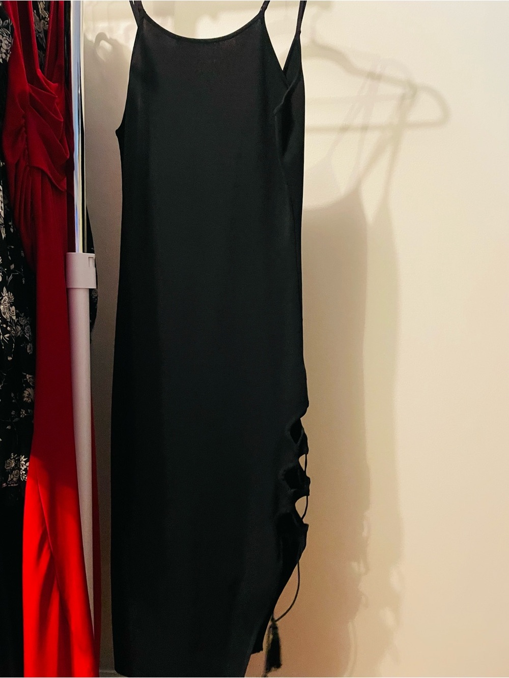 Rehab Black Ribbed Knit Dress